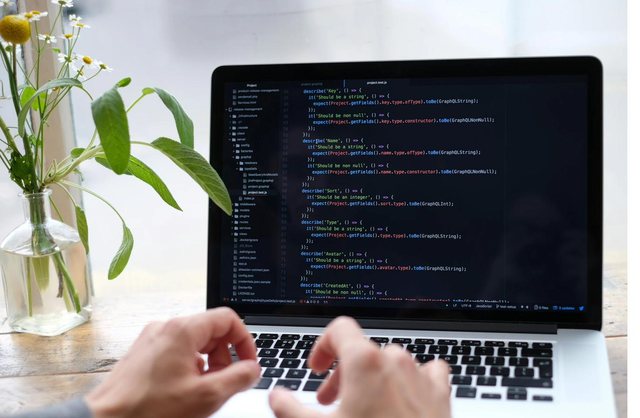 Code open in an editor on a laptop